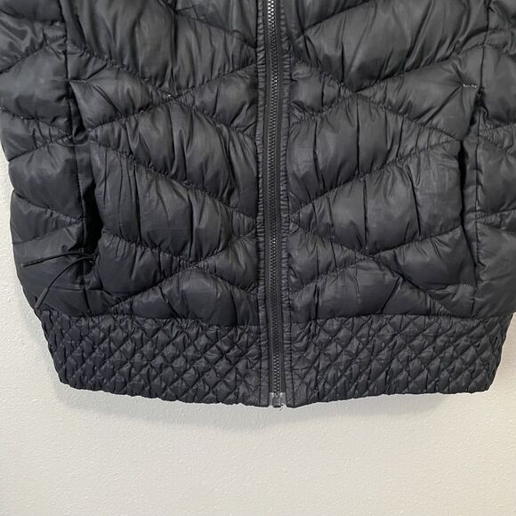 NIKE Down Puffer Vest Womens M Black Tech Full Zip Jacket Pockets Collar - Picture 9 of 13